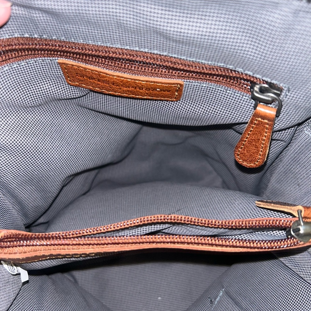 Spikes and Sparrows Brown letter Backpack